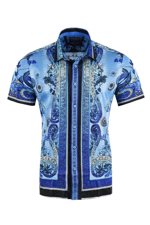 Verdant Rhinestone Short Sleeve Shirt
