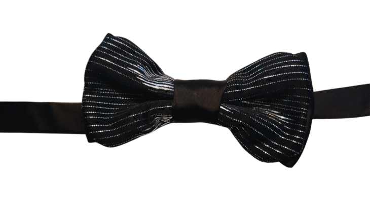 Midnight Lines Black Bow Tie