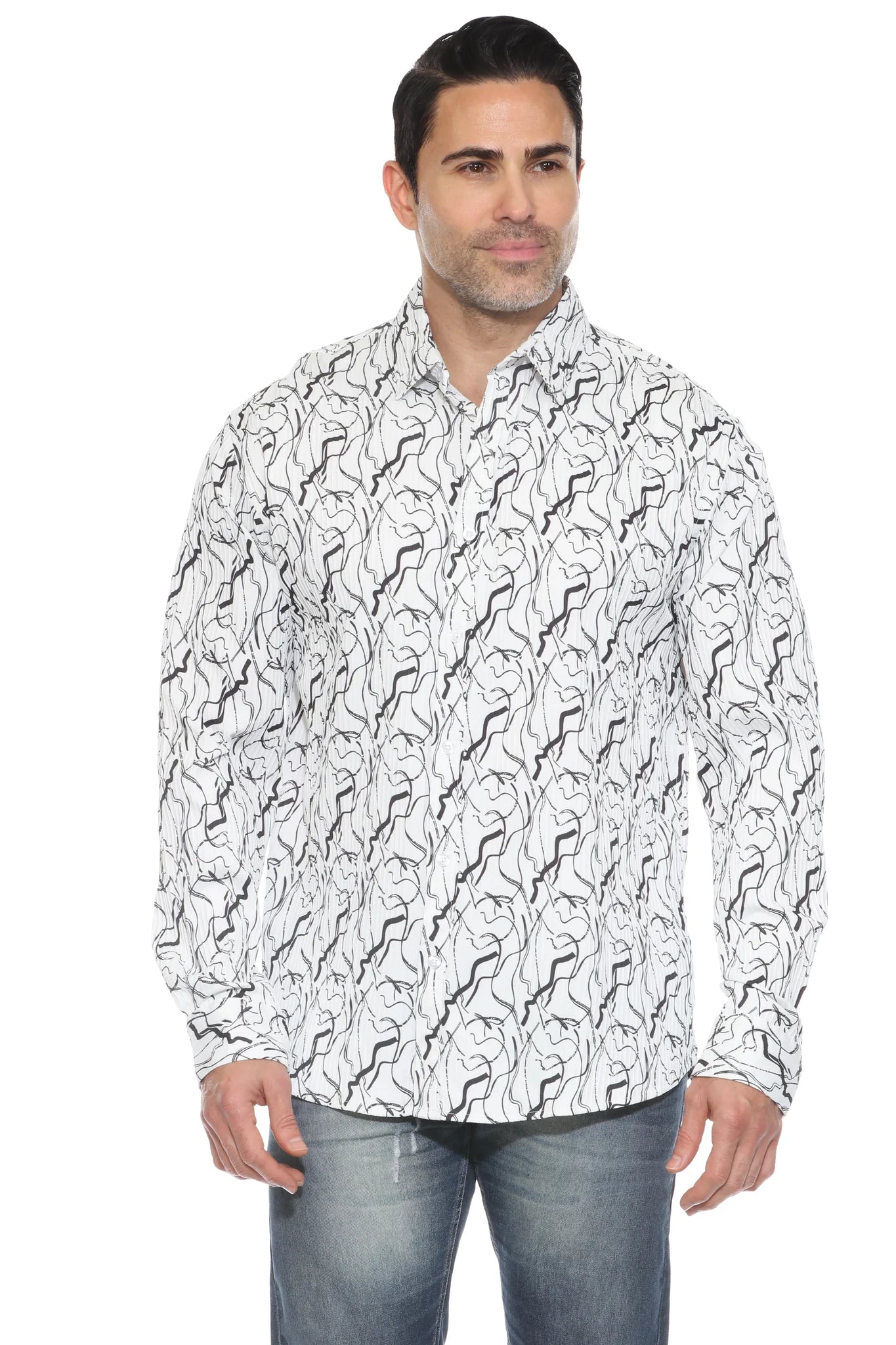 Textured modern Long Sleeve Shirt